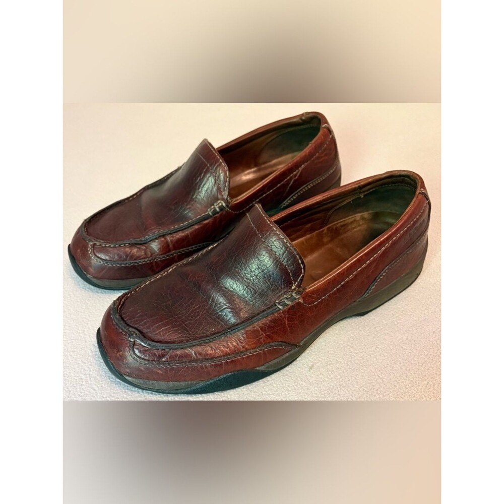 LL Bean Leather Loafers Mens 10.5 Brown Slip On Comfort Shoes